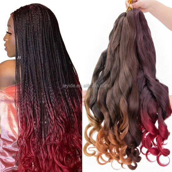 AlIiLeader Customized Synthetic 150g French Curly Loose Wave Braid Crochet Hair Spiral Braids Extension Wavy Braiding Hair