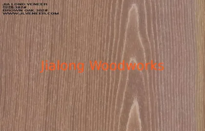 Brown Natural Oak Wood Veneer , Engineered Wood Veneer