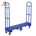 6 Wheels Warehouse Metal Plate U Boat Trolley Cart