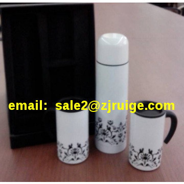 500ML+2PCS double wall ss vacuum flask gift set.