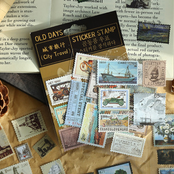 Creative Retro Stamp Sticker DIY Decorative Stickers for Kawaii Stationery