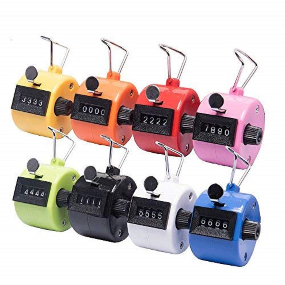 4 Digit Mechanical Counter 0000 to 9999 4 Digit Number Manual Mechanical Clicking Hand Counter For Sports Running Kicking