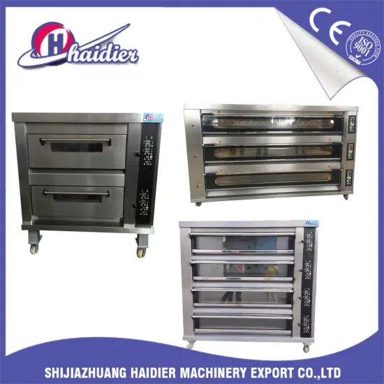 Baking Equipment Commerical Gas/ Electric 3 Deck 6 Trays Pizza Bakery Oven with Steam