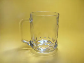 250ml High White Beer, Coffee Clear Pressed Glass Cup With Handle / Hand Made Cups