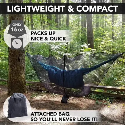 Polyester Double Zipper Hammock Mosquito Net for Camping
