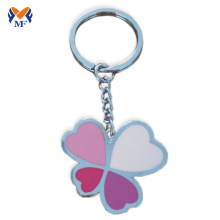 Metal personalized real four leaf clover keychain