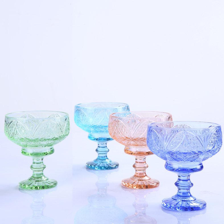 Br 9103 Supply Florid Colorful Glass Ice Cream Bowl