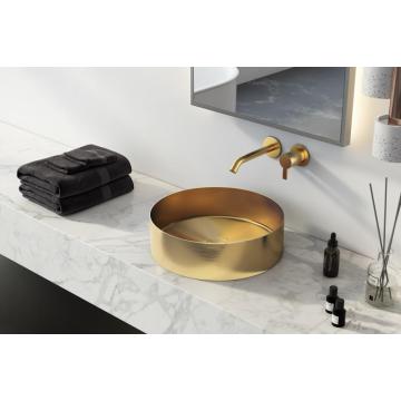 304 PVD Gold Fabriqué à la main pour lavabo de salle de bain