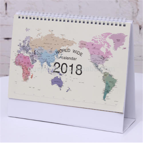 Custom 4 color printing spiral binding 2018 desktop calendar