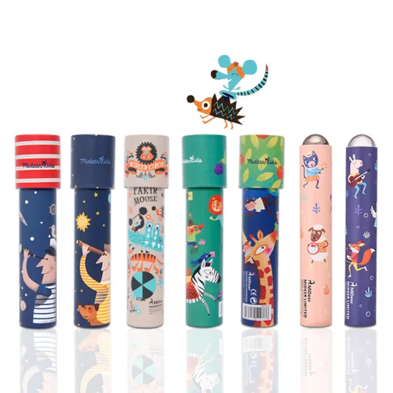 1pcs Interactive Toys Imaginative Cartoon Animals 3D Kaleidoscope Paper Card Kaleidoscope Colorful World Toys Kids Gifts
