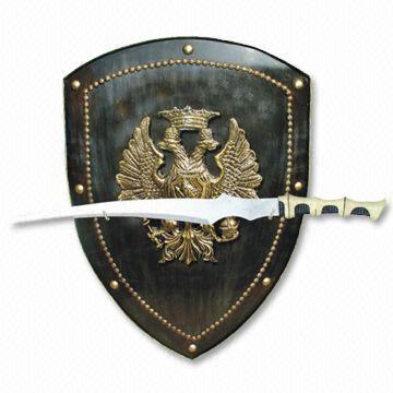Sword with Resin Shield, Measures 65 x 47cm