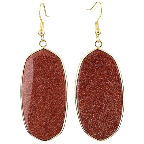 Natural crystal healing stone earrings for women and girls