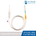 Conjunto de infusão descartável seguro para uso médico