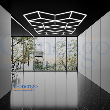 Geometric Polygon LED Tube Lights for Garage, Warehouse & Workshop