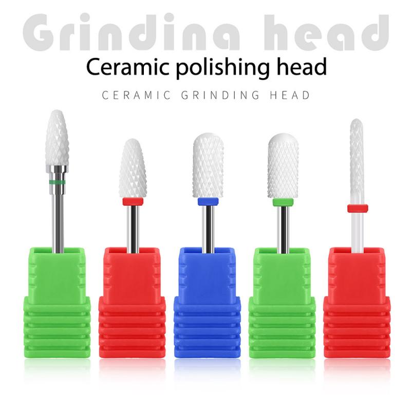3/32" Ceramic Nail Drill Bit Electric Manicure Drills Machine 2.35mm Milling Cutter Nail Files Buffers Nail Equipment Accessory