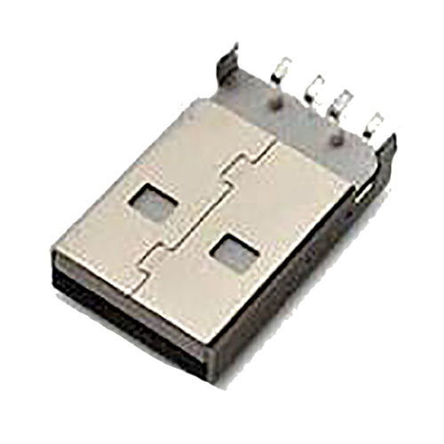 Plugue USB A tipo SMT de montagem média de 3,4 mm