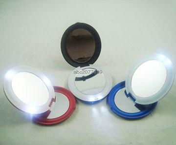 Dual sided oval shaped LED makeup mirror with 5pcs led lights
