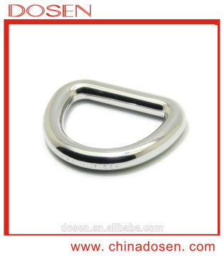 Customized D ring rolling shiny nickle polishing metal belt buckle for bags accessories .