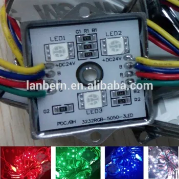 China suppliers Christmas lighting outdoor decoration metal shell 3 leds SMD5050 RGB Module 24V CE ROHS