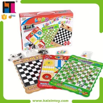 4 in 1 kids plastic chess puzzle game toy