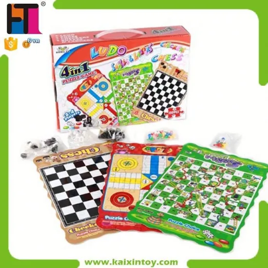 4 in 1 kids plastic chess puzzle game toy