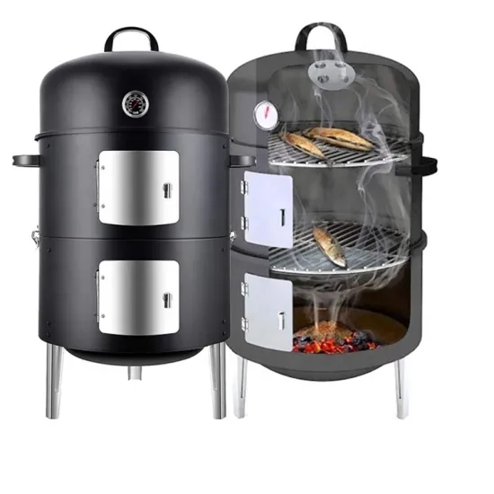 Hot Sale: 3-in-1 Smokeless Charcoal Barbecue Grill - A Vertical Barrel 3 Layers Tower BBQ Grill