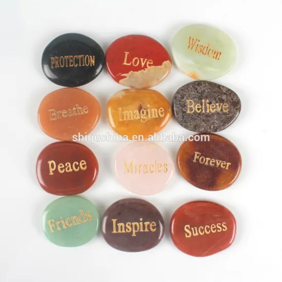 words engraved palm stone