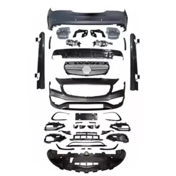 Car Bumper Kit with Grille, Exhaust Pipe, and Side Skirt for Benz A-Class W117 to AMG A45 Conversion