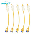 medical latex 4-way double balloon female urethral catheter