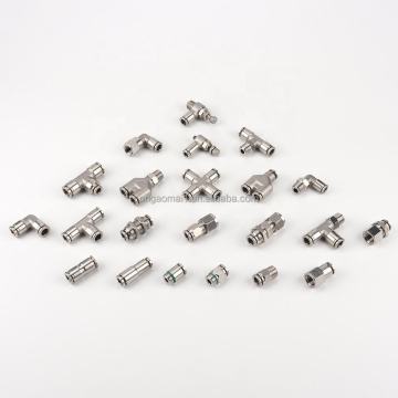 Stainless Steel BKC-PV Pneumatic Reducer 90 Degree Equal Elbow with Push In On Air Pipe Fitting Connector