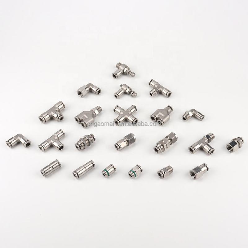 Stainless Steel BKC-PV Pneumatic Reducer 90 Degree Equal Elbow with Push In On Air Pipe Fitting Connector