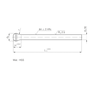 Bottleneck Punch Taper Kepala Punch Pin HSS Material