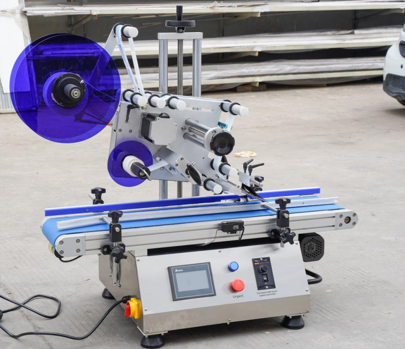 S0-50 Labels/min Bench Top Semi-automatic Labeling Machine For Round ...