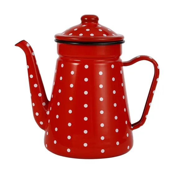 1.2L Best Selling Cooking Tea Pot Kitchenware Coffee Kettle Camping Enamel Teapot