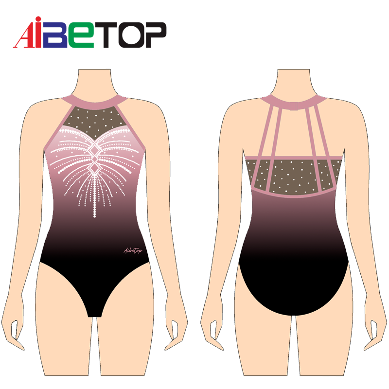Fancy girls breathable dance leotards