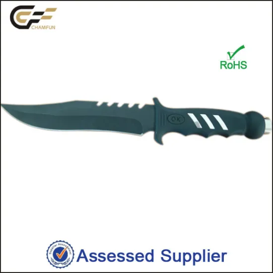 Cool Black Oxide 3Cr13 Stainless Steel Blade ABS Handle Rambo Knife / Jungle Knife / Army Knife Made In Yangjiang China