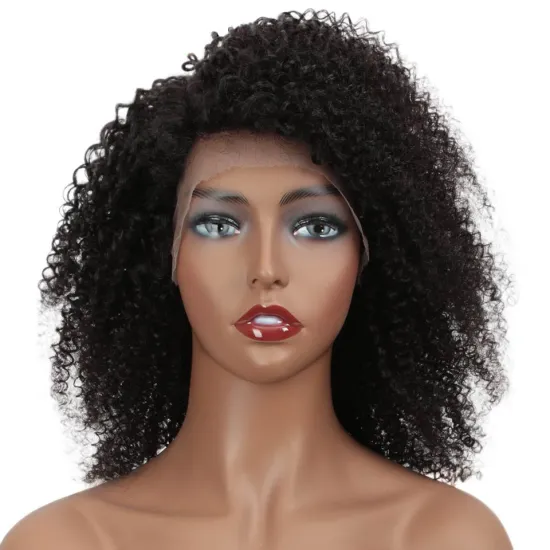 Aura fully open Kinky Curly Front Wigs Human hair Lace Part Wig Natural Brazilian Remy human hair extension Human Hair Wigs