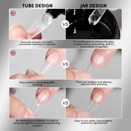 JTING Hot Popular Durable Tube Solid Glue Gel for Nail Tips