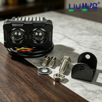Liu Hjg Waterproof Dual-Color Headlamp Fog Lights for Motorcycle