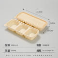 Caixa bento estilo curto com três compartimentos 1:1:1