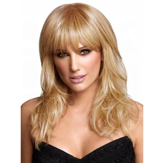 Best-selling Synthetic hair gold short Wigs natural straight wigs for Career women and Platinum Blonde women