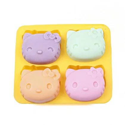 4 face Holle-Kitty Silicone Cake Chocolate Mold