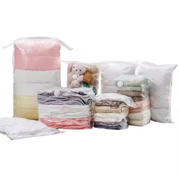 Size-Saving Cube Vacuum Compression Storage Bags for Clothes and Bedding