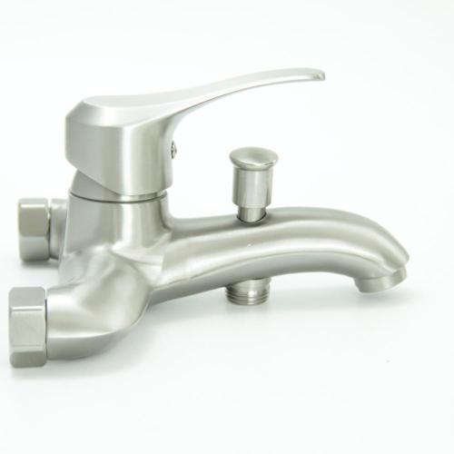 Double Handle Brushed Nickel SS Bathroom Shower Faucet