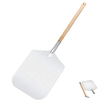 JinHaiYue 12\" Wooden Handle Detachable Aluminum Pizza Peel - Popular and High-Quality Baking Tool
