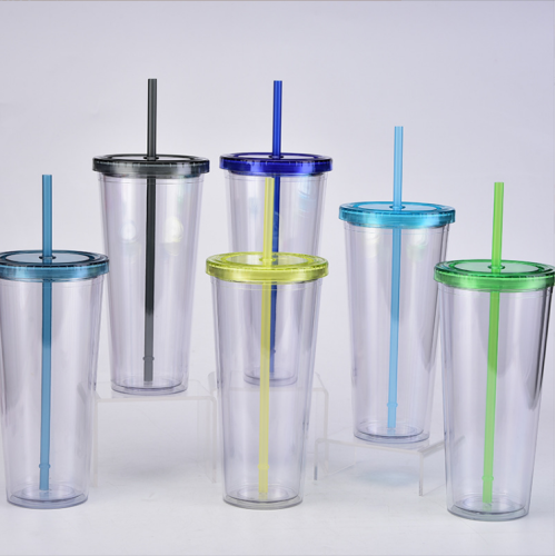 24oz Tea Plastic Eco-friendly Drinking Double Wall Plastic