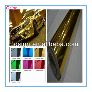 Chrome wrap vinyl film/mirror gold silver/1.52m*30m
