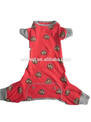 Cotton jersey funny printed pet clothing dog with four legs