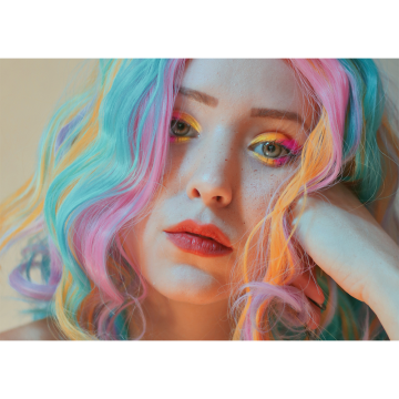 Boloparty Colorful Nature Cheap Old Fashion Lady Wig for Daily Use
