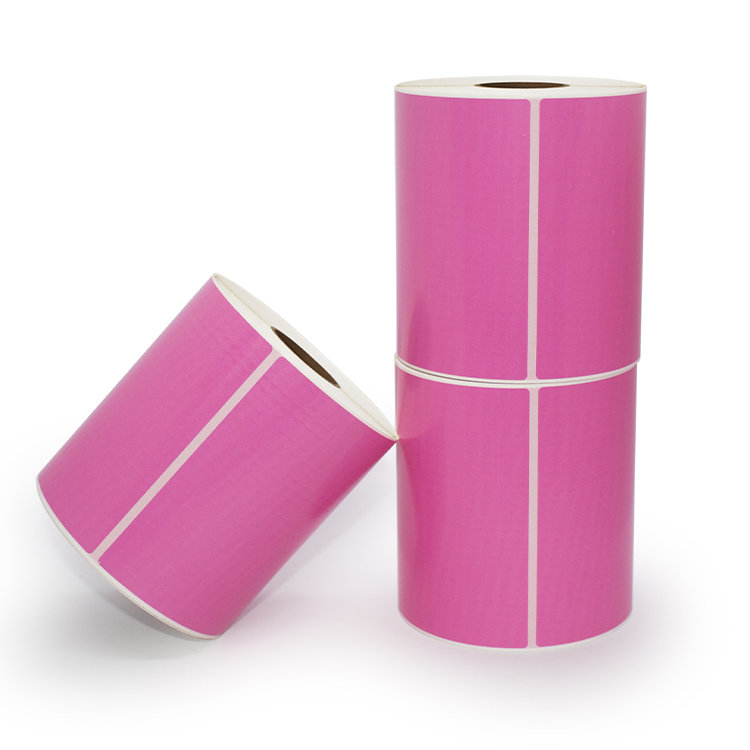 Blanco roze kleur thermisch label sticker roll